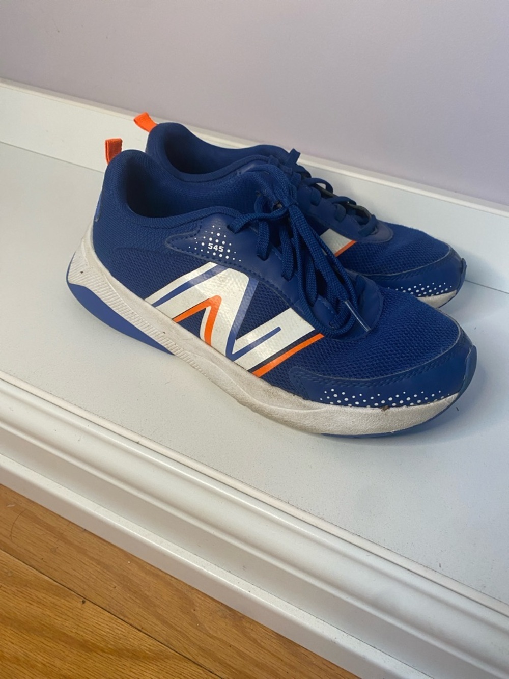 New Balance Blue Kids Sneakers with Orange and White Details